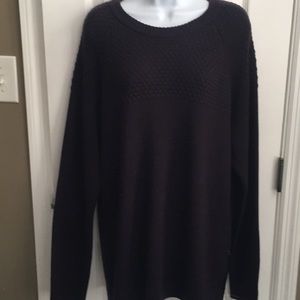 Aran Sweater Crew Dark Purple